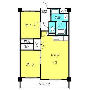 グラシャスベル広幡(2LDK/5階)の間取り写真