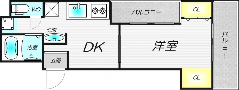 大平マンション(1DK/3階)の間取り写真