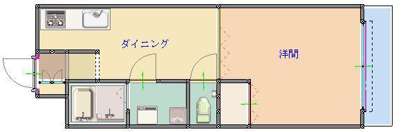 アメニティII(1DK/3階)の間取り写真