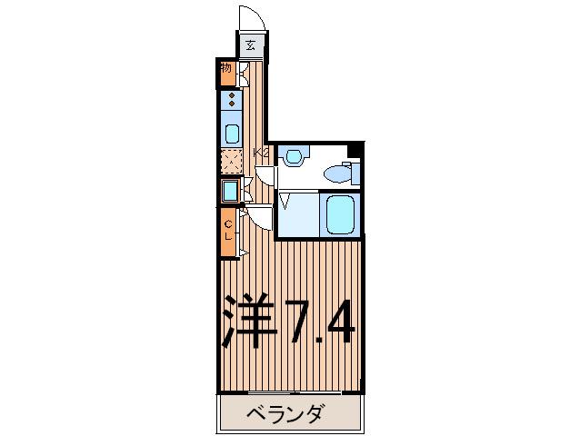 HUMANハイム本羽田(1K/4階)の間取り写真