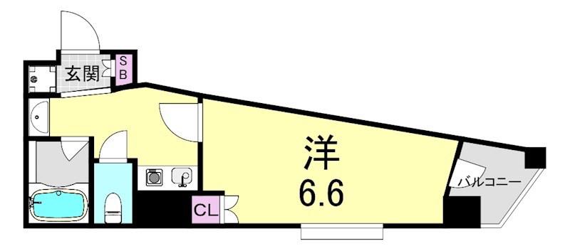 ル・パピヨンSP(1K/8階)の間取り写真