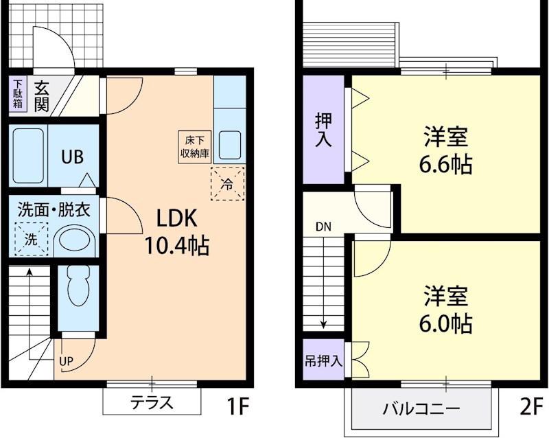 フォレストコート(2LDK/1階)の間取り写真