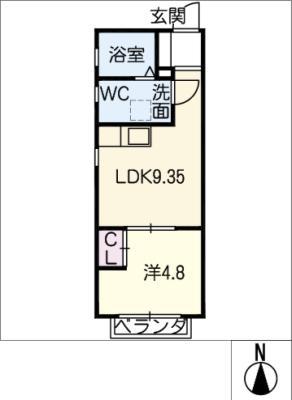レジデンスマーブルII号館(1LDK/3階)の間取り写真