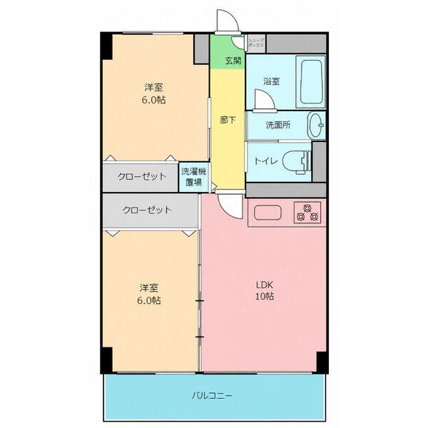 AZ BEANS(2LDK/5階)の間取り写真