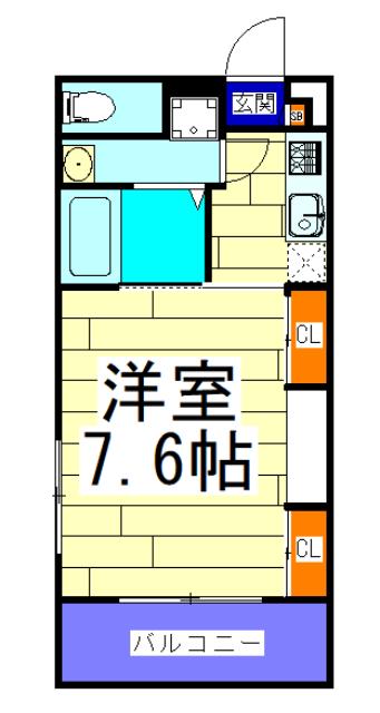 リブリ・マノアフォールズ(1K/3階)の間取り写真