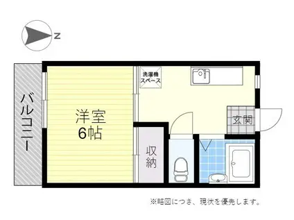 ローズコーポ・まき(1K/2階)の間取り写真