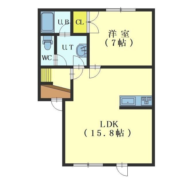 ルーエンハイム(1LDK/1階)の間取り写真