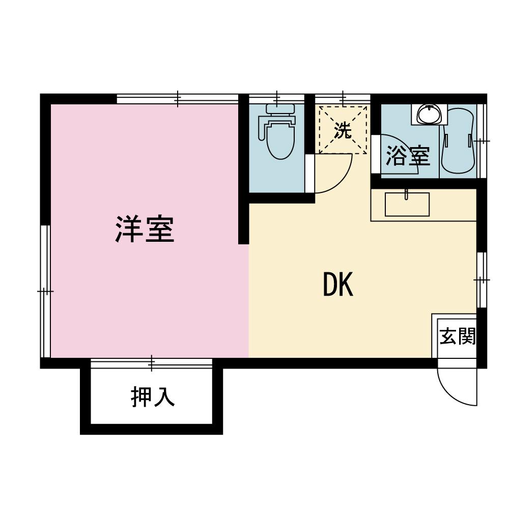 宮崎荘(1K/2階)の間取り写真