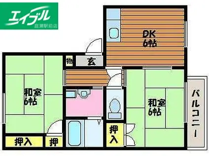 メゾングロワール I(2DK/2階)の間取り写真