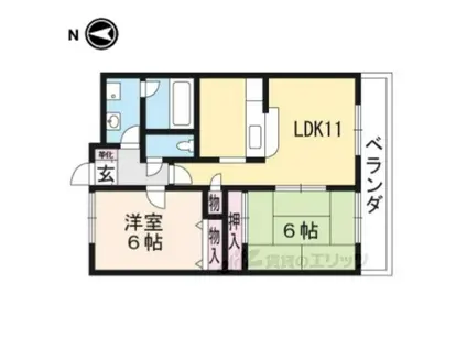 オットピアニ(2LDK/1階)の間取り写真