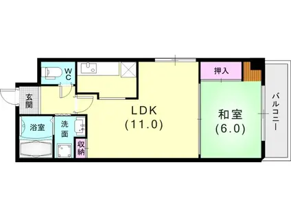 ハーモニーA(1LDK/4階)の間取り写真