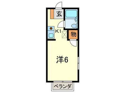 ルシェール西宮(1K/2階)の間取り写真