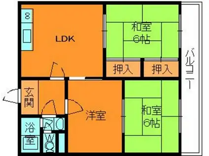 中永ハイツ(3LDK/1階)の間取り写真