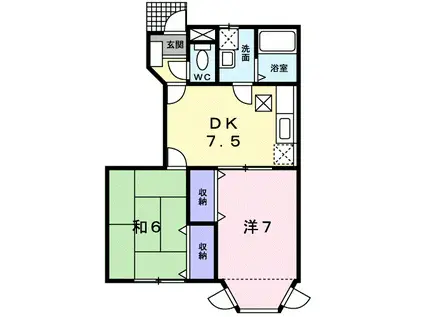 メゾンセレッソII 2DK(2DK/1階)の間取り写真