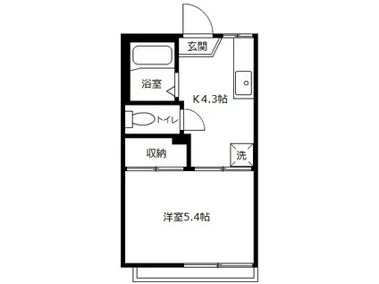 セラブール八景(1K/2階)の間取り写真