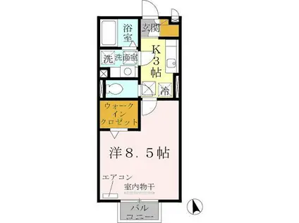 ハイツ エンカウンターII(1K/1階)の間取り写真