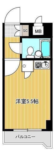 ライオンズプラザ海老名(ワンルーム/4階)の間取り写真
