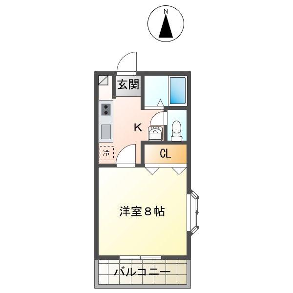 プレステージ1107(1K/2階)の間取り写真