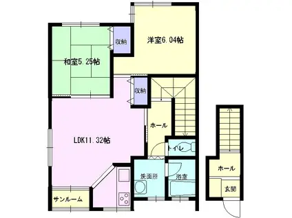 ハッピーライフセンジュ(2LDK/2階)の間取り写真