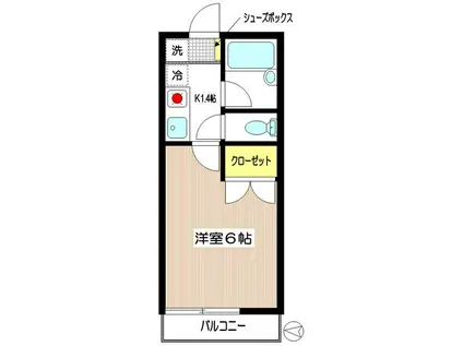 グランメール(1K/2階)の間取り写真