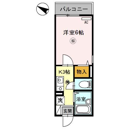 リバービュー垂水(1K/1階)の間取り写真