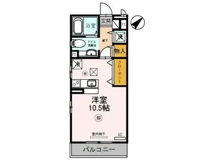 パークハイム参番館(ワンルーム/1階)の間取り写真