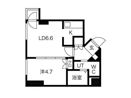 クオーレ円山公園(1LDK/3階)の間取り写真