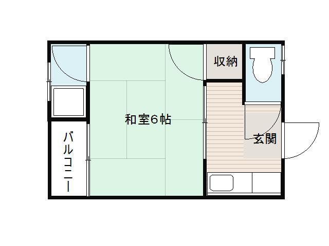 ハイツ御陵(1K/2階)の間取り写真