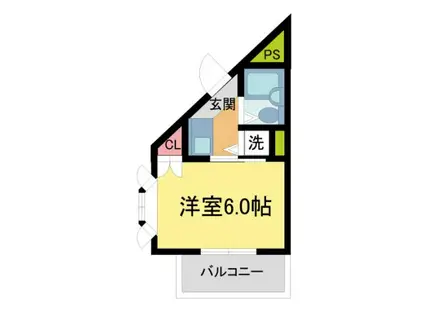 NEO-D夙川(1K/3階)の間取り写真