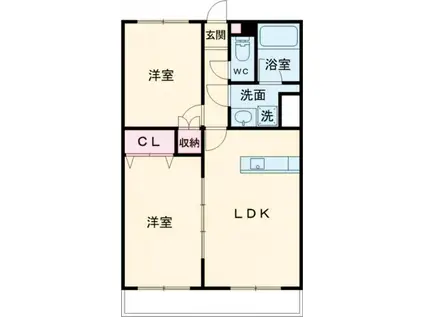 フィオーレ本町(2LDK/1階)の間取り写真