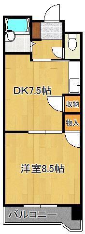 第三泰平ビル(1DK/5階)の間取り写真