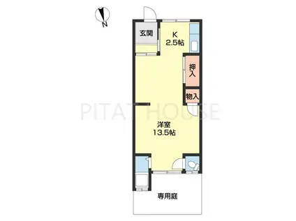 クレール六十谷(1K/1階)の間取り写真