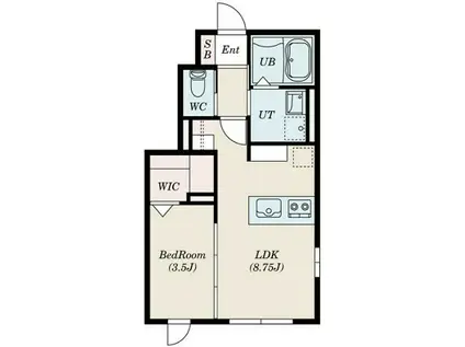 LIBERTE(1LDK/1階)の間取り写真