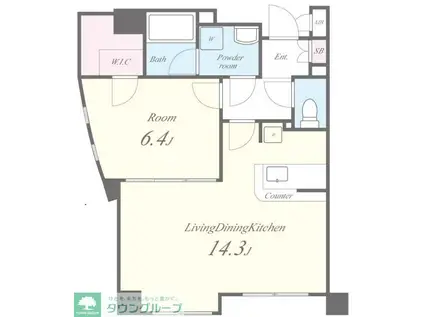 シャン・ド・ローズ(1LDK/1階)の間取り写真