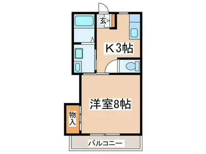 クレールメゾン(1K/2階)の間取り写真