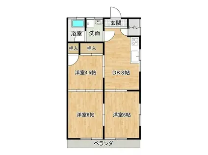 エンゼルハイツ野田(3DK/1階)の間取り写真