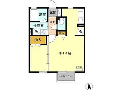 グランモア中野(ワンルーム/2階)の間取り写真