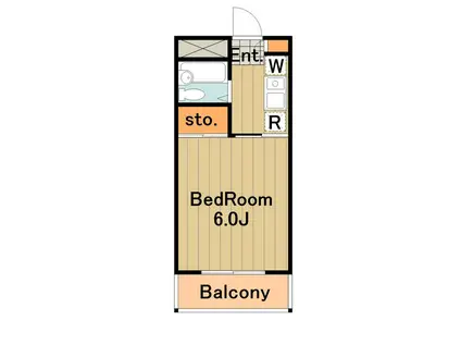 スカイハイム(1K/1階)の間取り写真