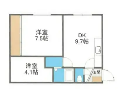 青木ハイツ(2DK/2階)の間取り写真