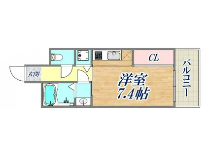 アーバングリーン神戸元町(ワンルーム/6階)の間取り写真