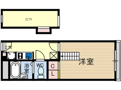 竹橋町アパート(1K/2階)の間取り写真
