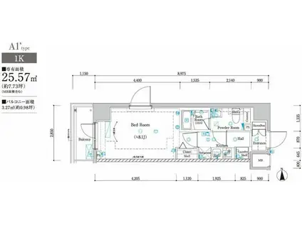 AZESTお花茶屋V(1K/2階)の間取り写真
