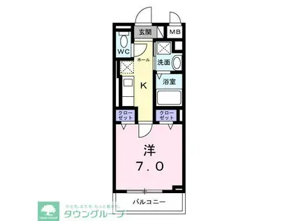 ソルス・おおたか(1K/2階)の間取り写真