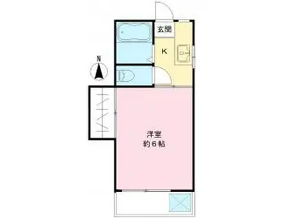 宮前ハイツ(1K/2階)の間取り写真