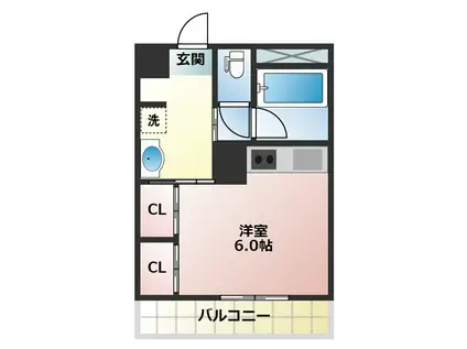 アモント中村(1K/7階)の間取り写真