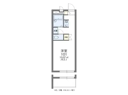 CASAAVENUEIII(1K/1階)の間取り写真
