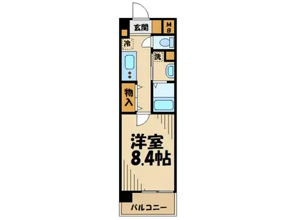 クレストⅠ(1K/1階)の間取り写真