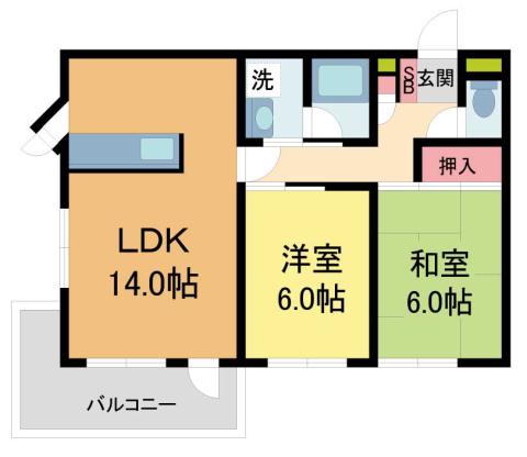 ル モンド(2LDK/1階)の間取り写真