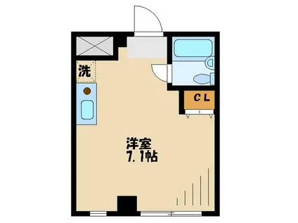 ヴェルドゥーラ祖師谷(ワンルーム/3階)の間取り写真