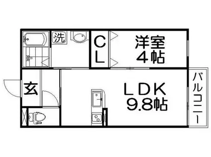 メゾン貞光V(1LDK/1階)の間取り写真